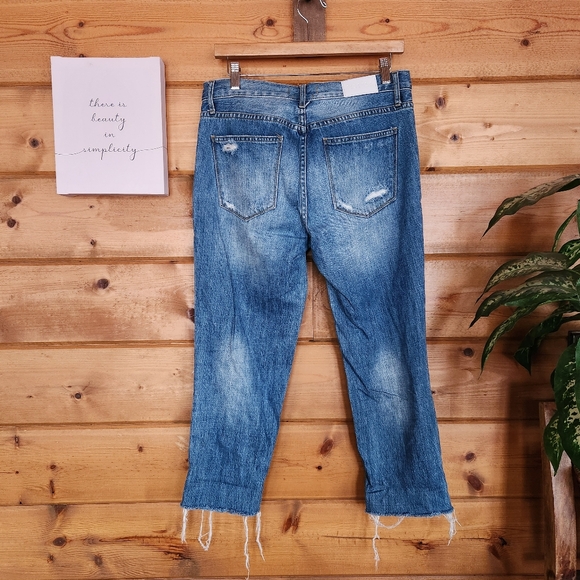 PISTOLA Jeans Presley Distressed High Rise Relaxed Roller‎ Crop Boho Sz 27 X 24" - Picture 7 of 11
